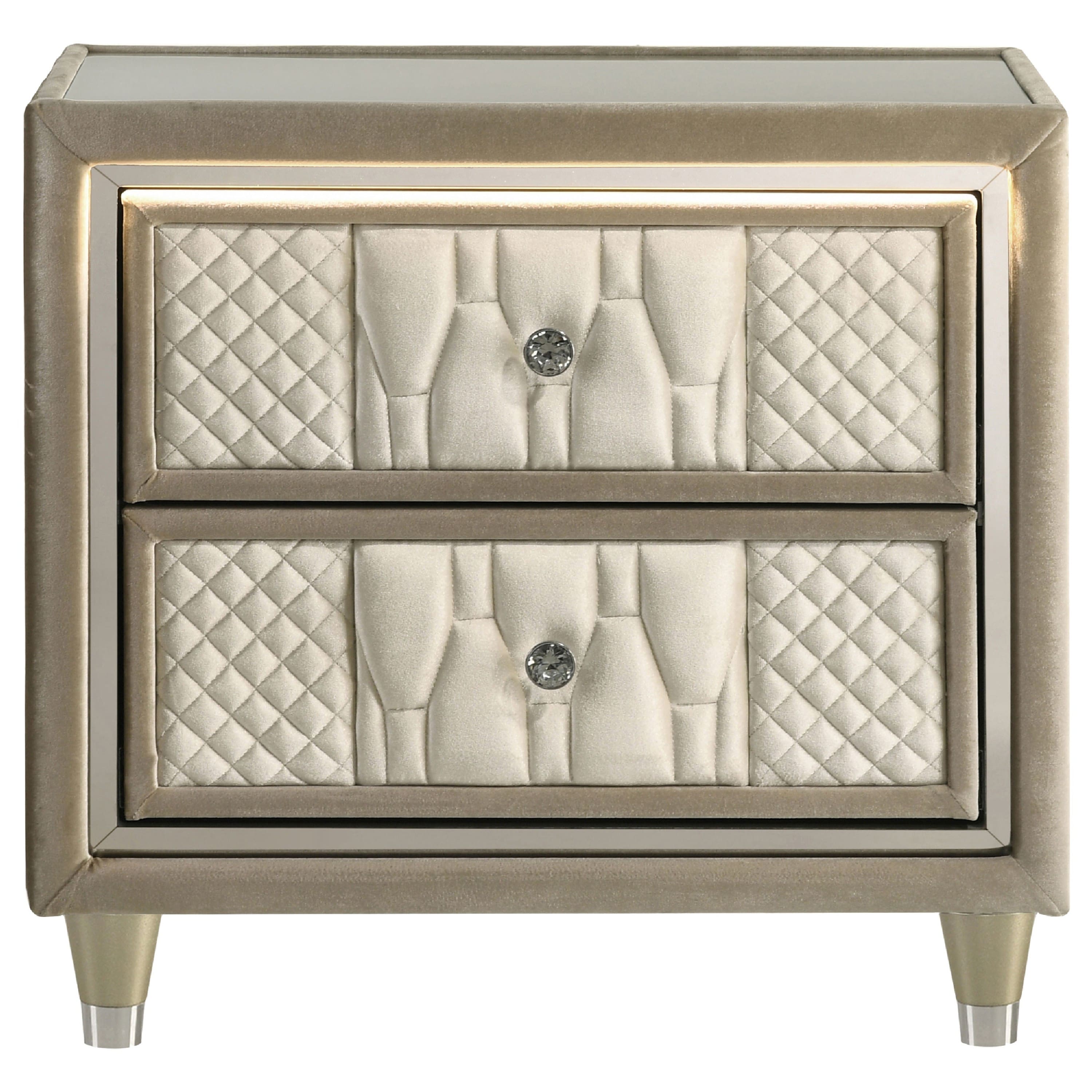 Manhattan Lane - Maren Nightstand, 2 Drawers and USB Port, -Camel Velvet 28 Inch - Ivory price history on PriceWatchPro