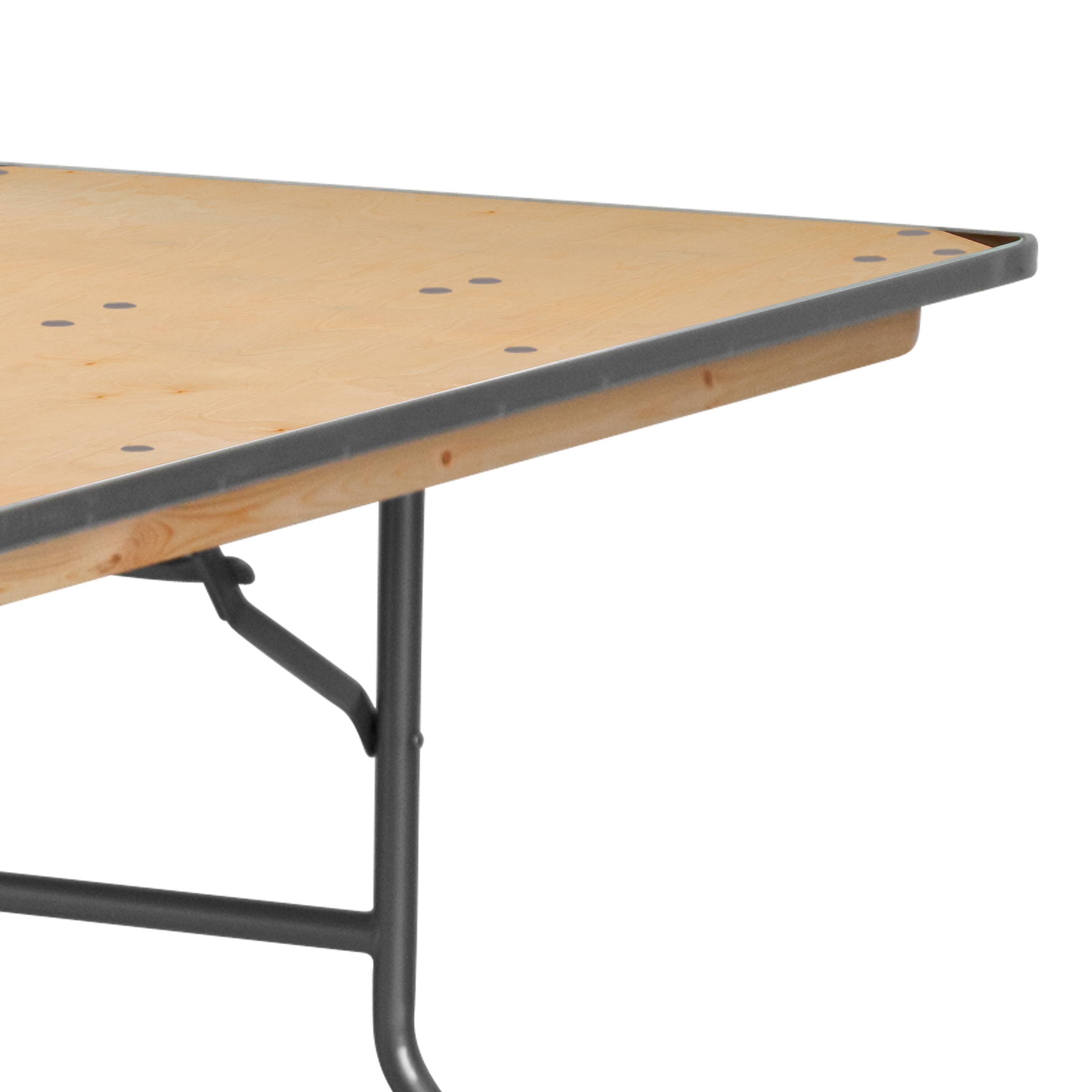 Alt View 16. Alamont Home - Fielder 8-Foot Rectangular Birchwood Folding Banquet Table with Corner Guards - Natural.