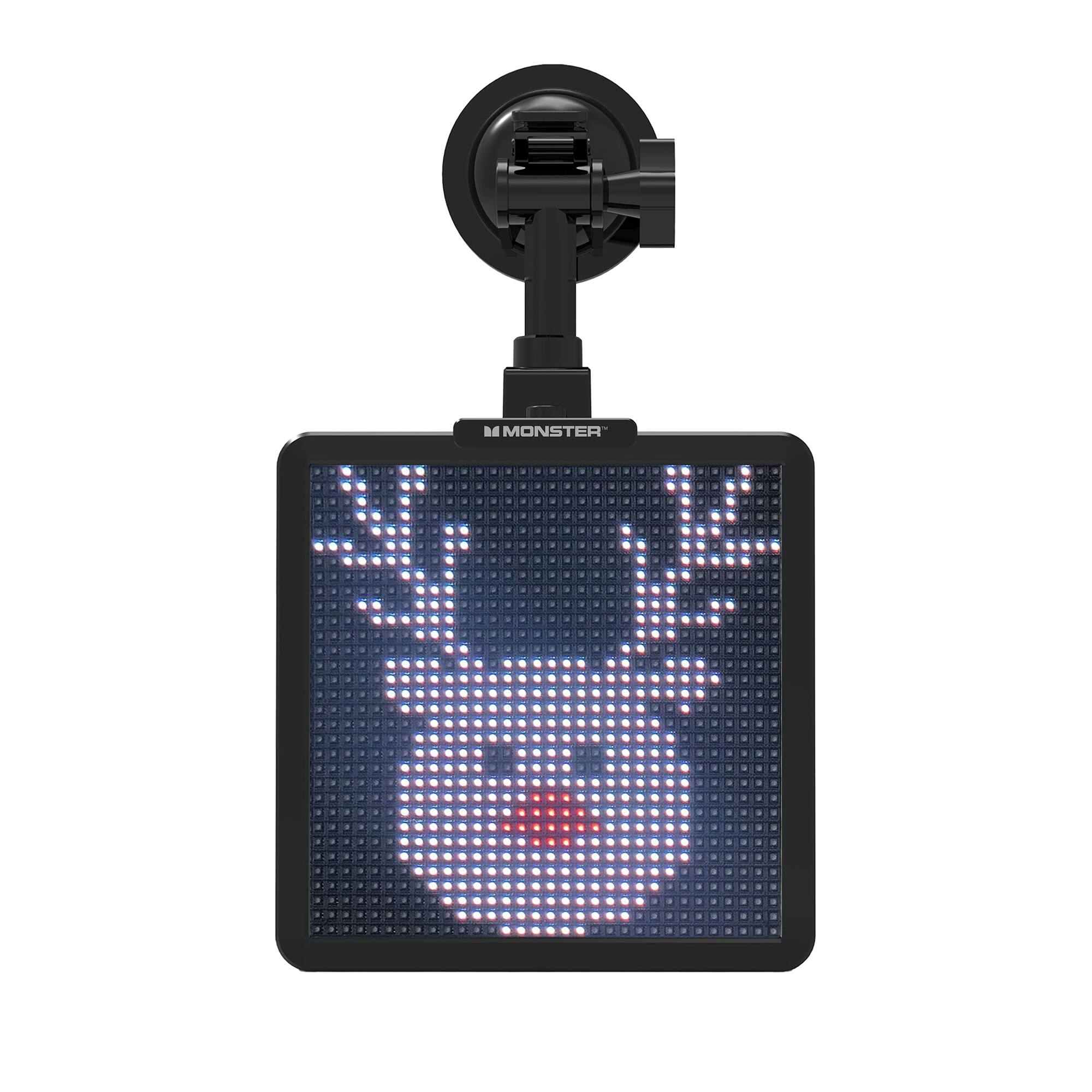 Alt View 2. Monster - Monster Smart Pixel Display Screen for Cars, App Controlled Custom LED Text Pattern & Animation Screen - Black.