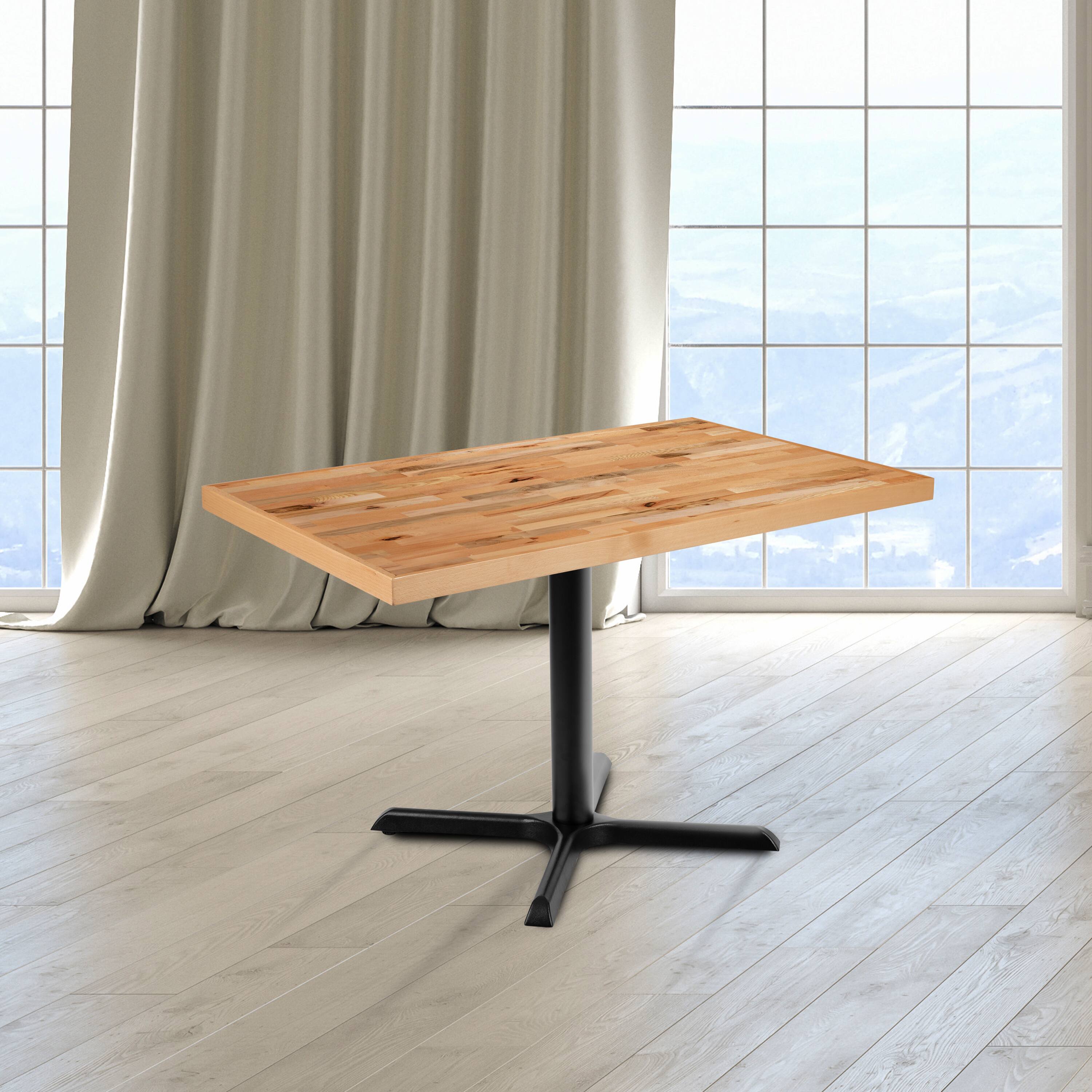 Alt View 1. Emma + Oliver - Rectangle Butcher Block Style Table Top - Restaurant Table Top - Natural.