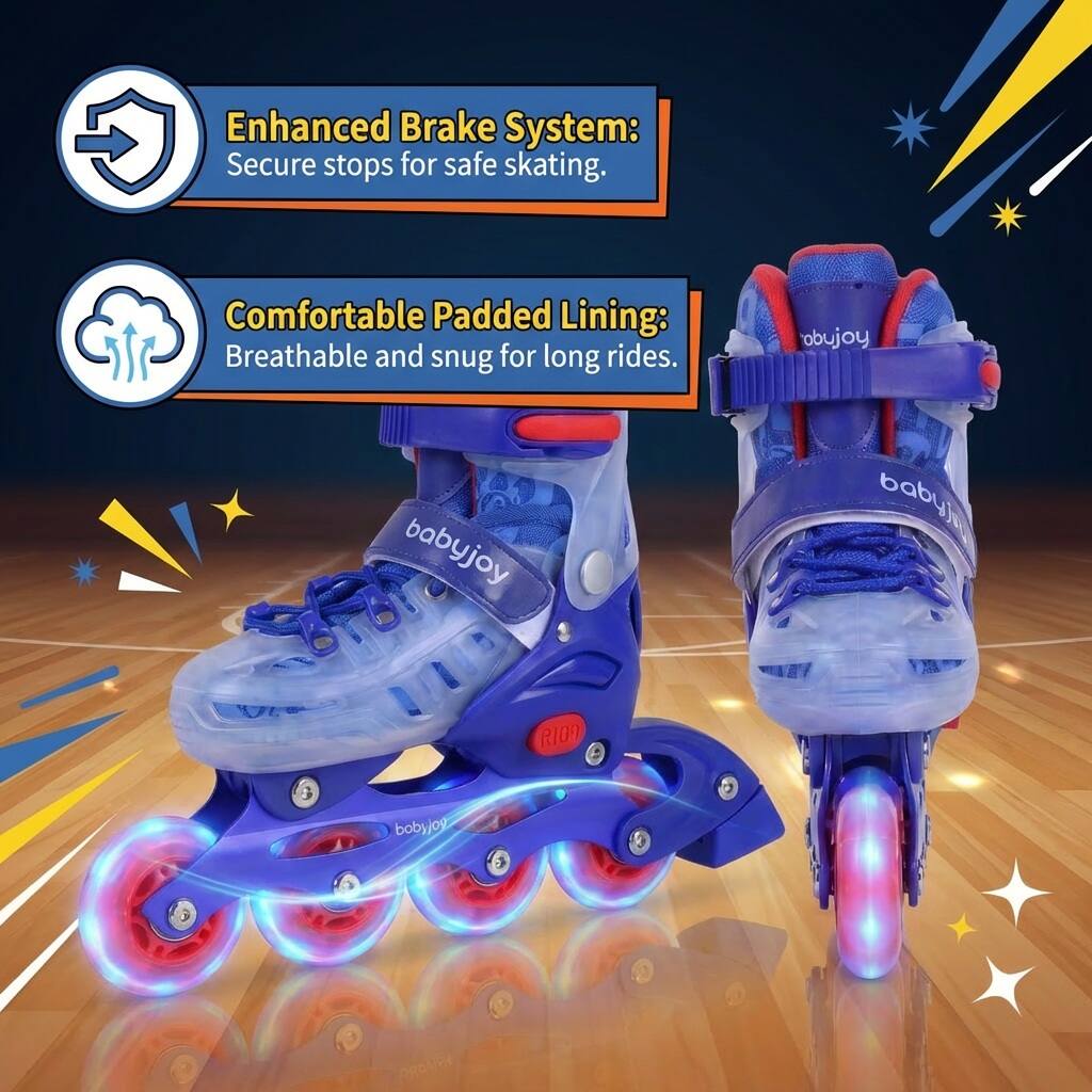 Enhanced Brake System: Secure stops for safe skating.  
Comfortable Padded Lining: Breathable and snug for long rides.  

obujoy babyjoy babyj RI09 bobyjog PRONOA