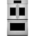 Monogram - Statement 30" Smart Built-In Double Electric Twin Convection with Direct Air Wall Oven with No-Preheat Air Fry - Stainless Steel