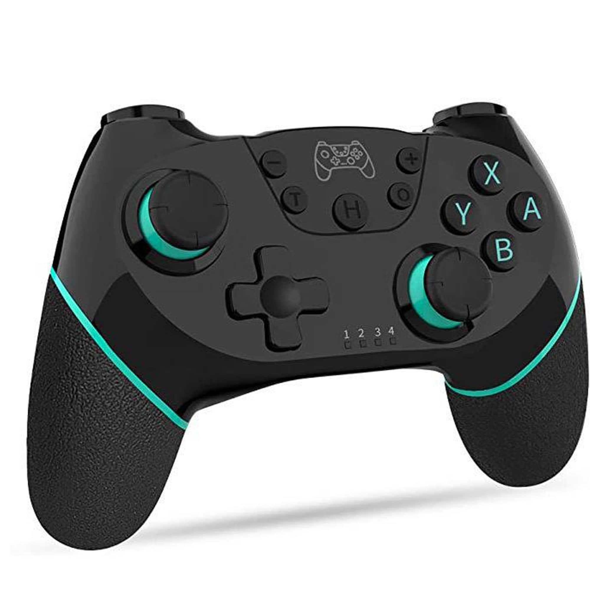 YONWAY - Wireless Bluetooth Gamepad, Game joystick Controller with 6-Gyro Axis and Dual Vibration for Switch Pro/Oled/Lite - Black and green