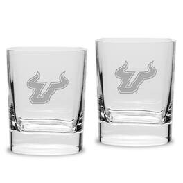 Jardine - South Florida Bulls 2-Piece 11.75oz. Square Double Old Fashioned Glass Set - Multicolor