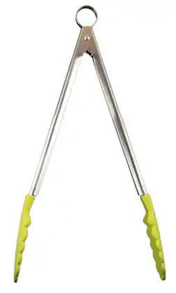 Cuisipro - 12 Inch Silicone Locking Tongs, Apple - Green