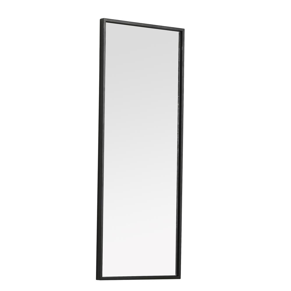 Back. Elegant Decor - Metal frame rectangle mirror 14 inch in Black - Black.