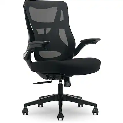 Front. Beautyrest - Beautyrest ErgoMax Ergonomic Mesh Swivel Task Chair, Black (60078-BLK) - Black.