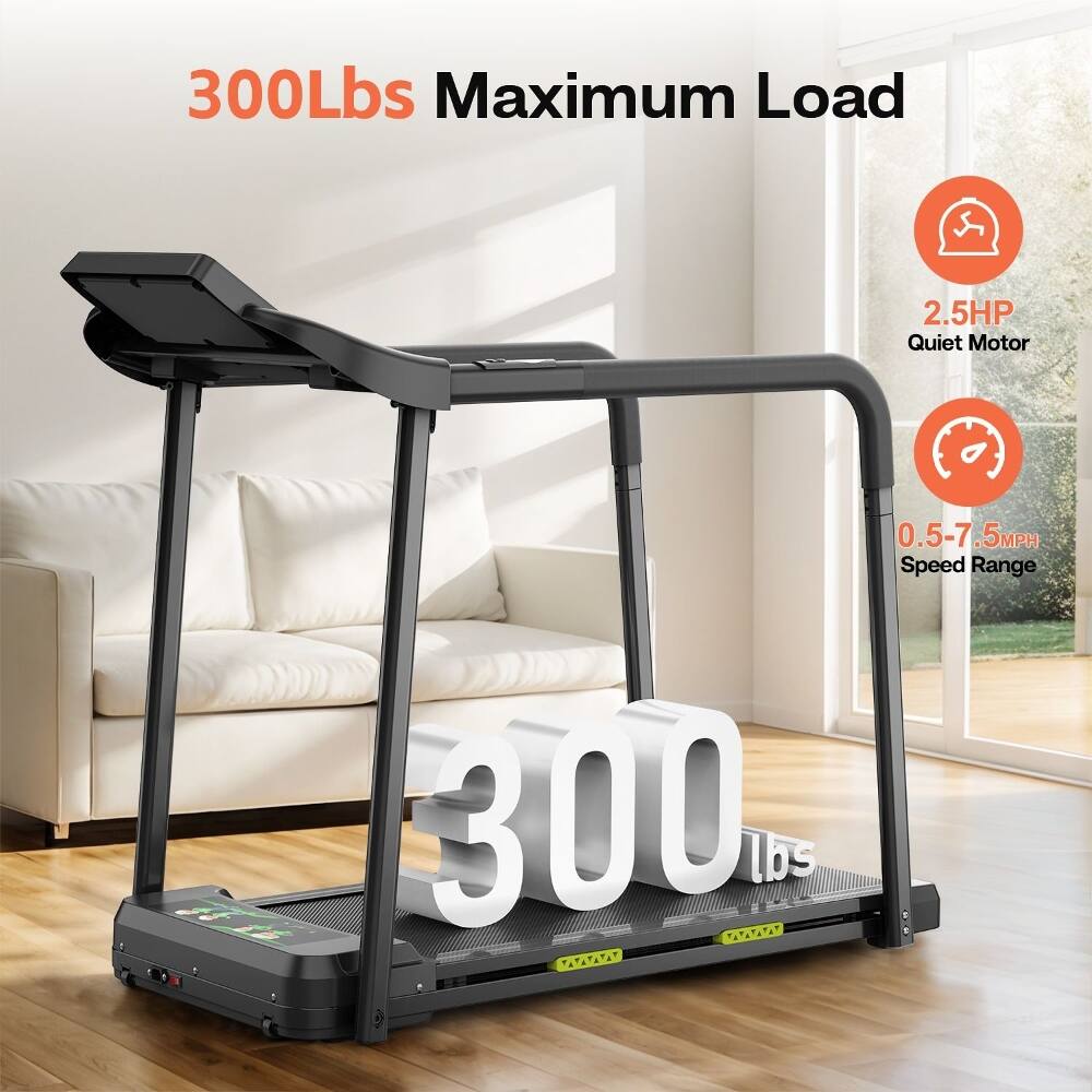 300Lbs Maximum Load  
2.5HP Quiet Motor  
300 lbs  
0.5-7.5MPH Speed Range