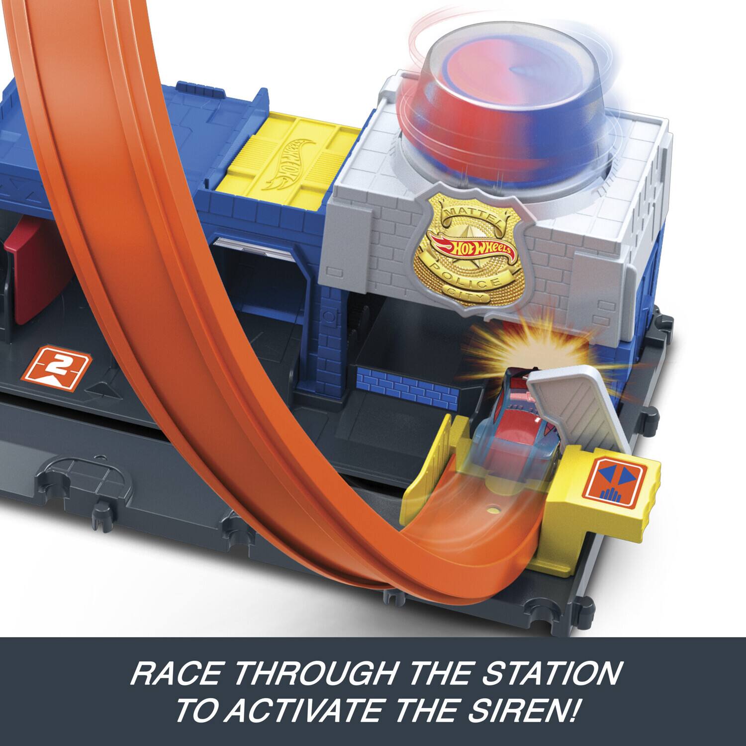 Se MATE HOY HOT WHEELS POLICE 2 RACE THROUGH THE STATION TO ACTIVATE THE SIREN!