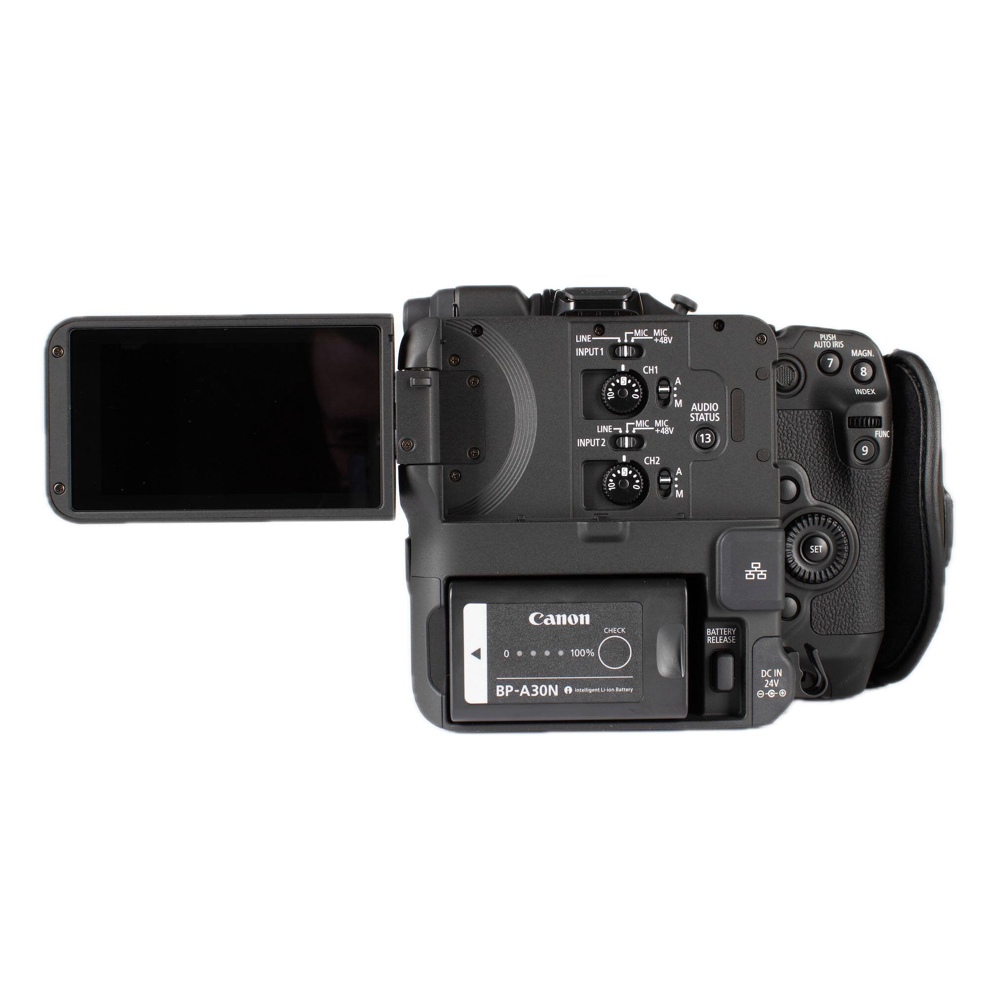 3 L.Y 1 MIC MINI +akV INPUT1 - CMT. A 10 > a M AUDIO STATUS MI MIC t TARV INPUT2 13 a CK2 a A & M O PUTA ATC des MAGAL 7 8 A FIR 9 MT - Canon CHI 100% BATTIRY BA BP-A30N + - - - DE N 241 - e.

Corrected text:
3 L.Y 1 MIC MINI +akV INPUT1 - CMT. A 10 > a M AUDIO STATUS MI MIC t TARV INPUT2 13 a CK2 a A & M O PUTA ATC des MAGAL 7 8 A FIR 9 MT - Canon CHI 100% BATTERY BA BP-A30N + - - - DE N 241 - e.