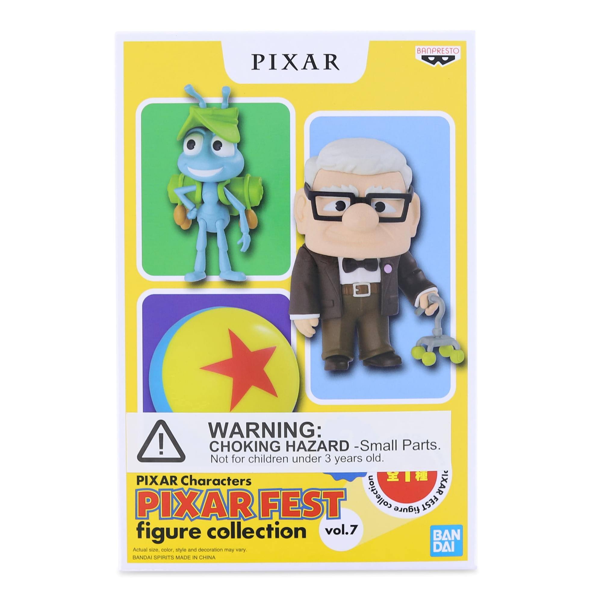PIXAR BANPRESTO WARNING: CHOKING HAZARD - Small Parts. Not for children under 3 years old. PIXAR Characters PIXAR FEST figure collection vol.7 BAN Actual size, color, style and decoration may vary. BANDAI SPIRITS MADE IN CHINA