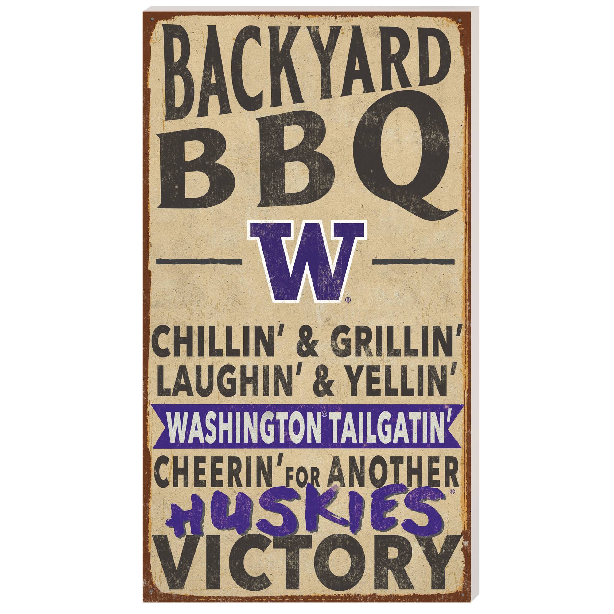 Washington Huskies 11'' x 20'' Indoor/Outdoor BBQ Sign