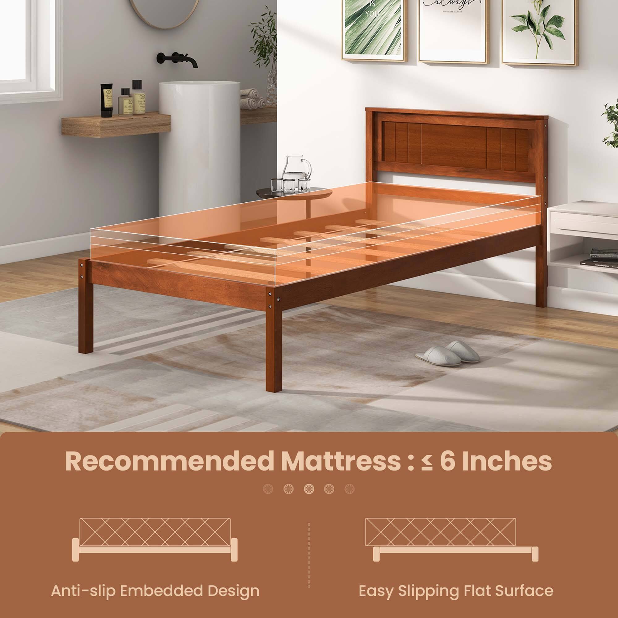 Recommended Mattress: < 6 Inches Anti-slip Embedded Design Easy Slipping Flat Surface