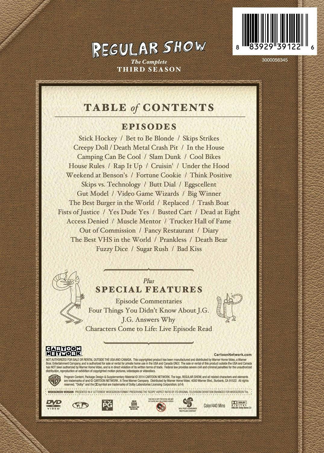 Back. Cartoon Network: Regular Show: The Complete Third Season [DVD].