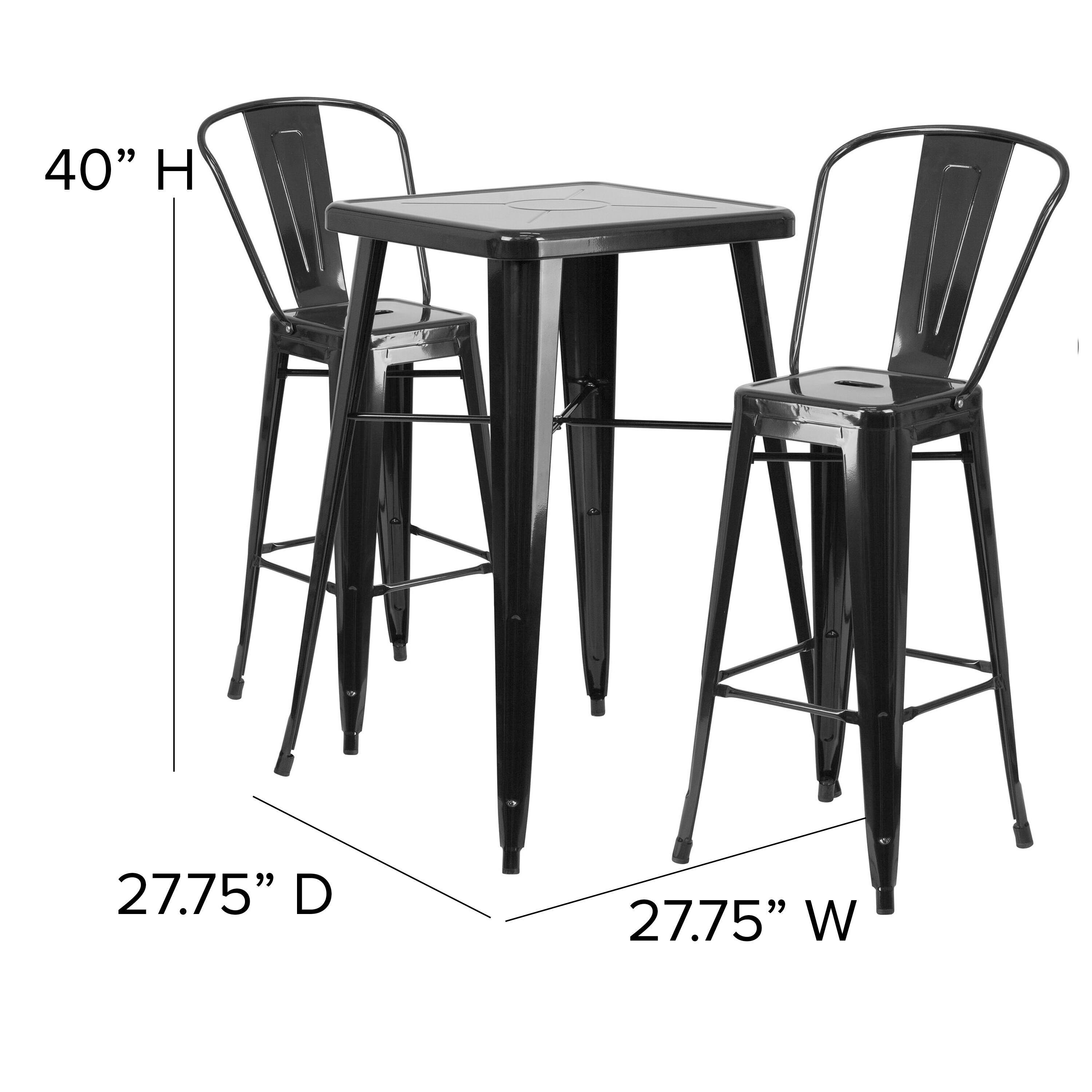 40" H  
27.75" D  
27.75" W