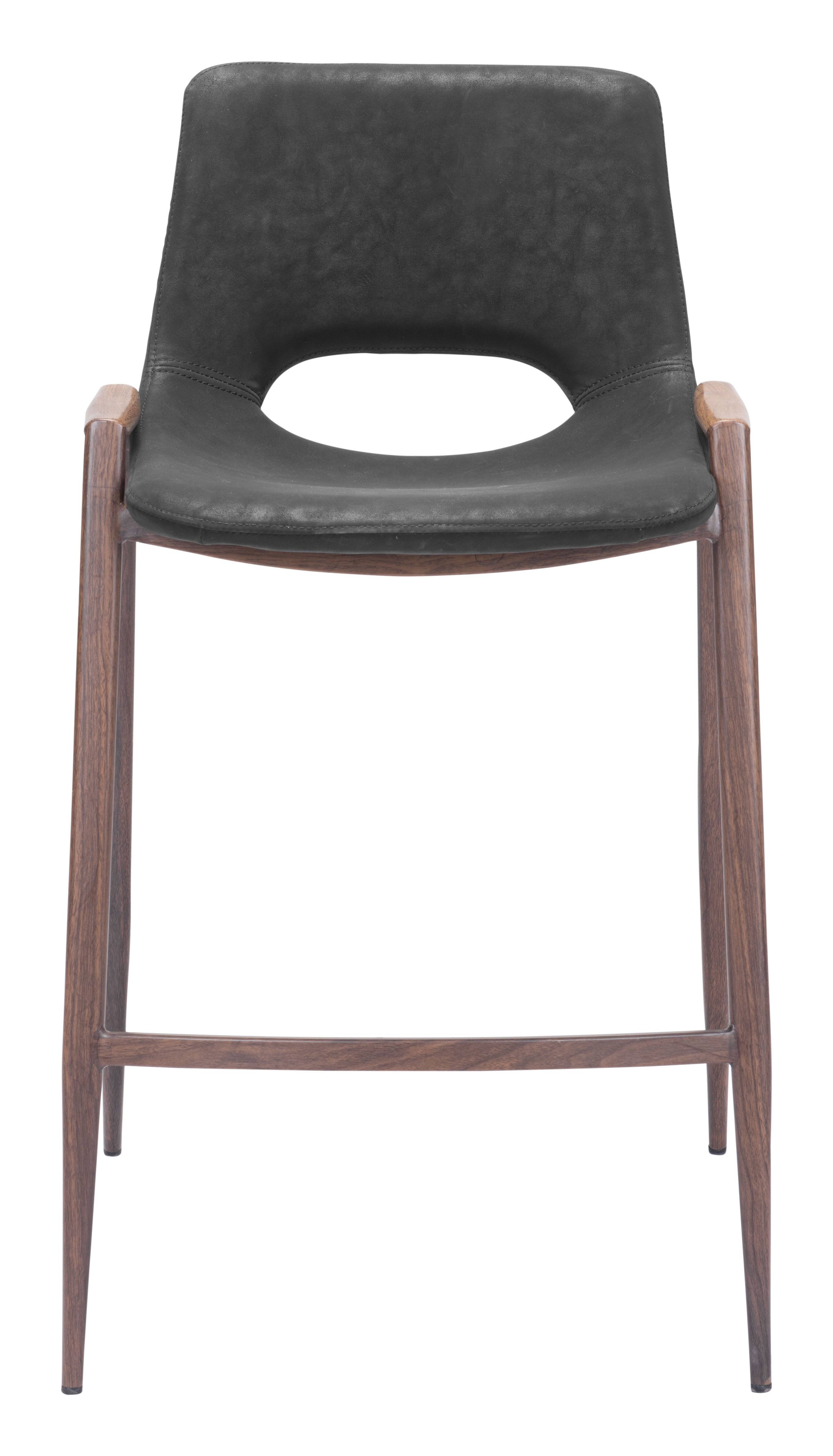 Alt View 1. Hivvago - Desi Counter Stool (Set of 2) Black & Walnut - Black & Walnut.