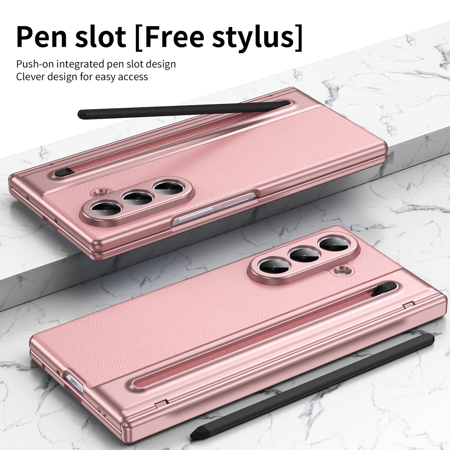 Pen slot [Free stylus]  
Push-on integrated pen slot design  
Clever design for easy access