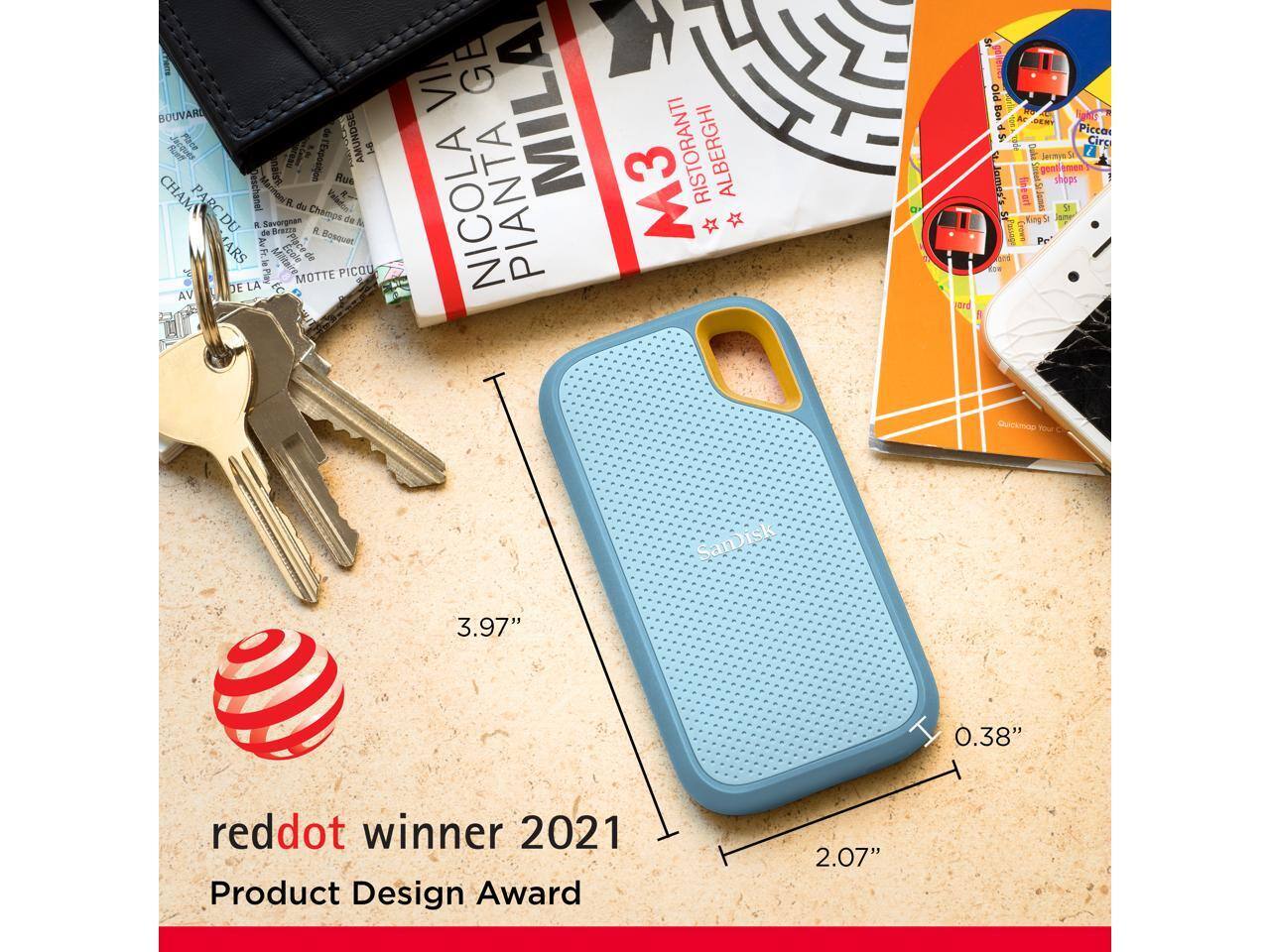 SANDISK 1TB Extreme Portable SSD Up to 1050MB/s USB C, USB 3.2