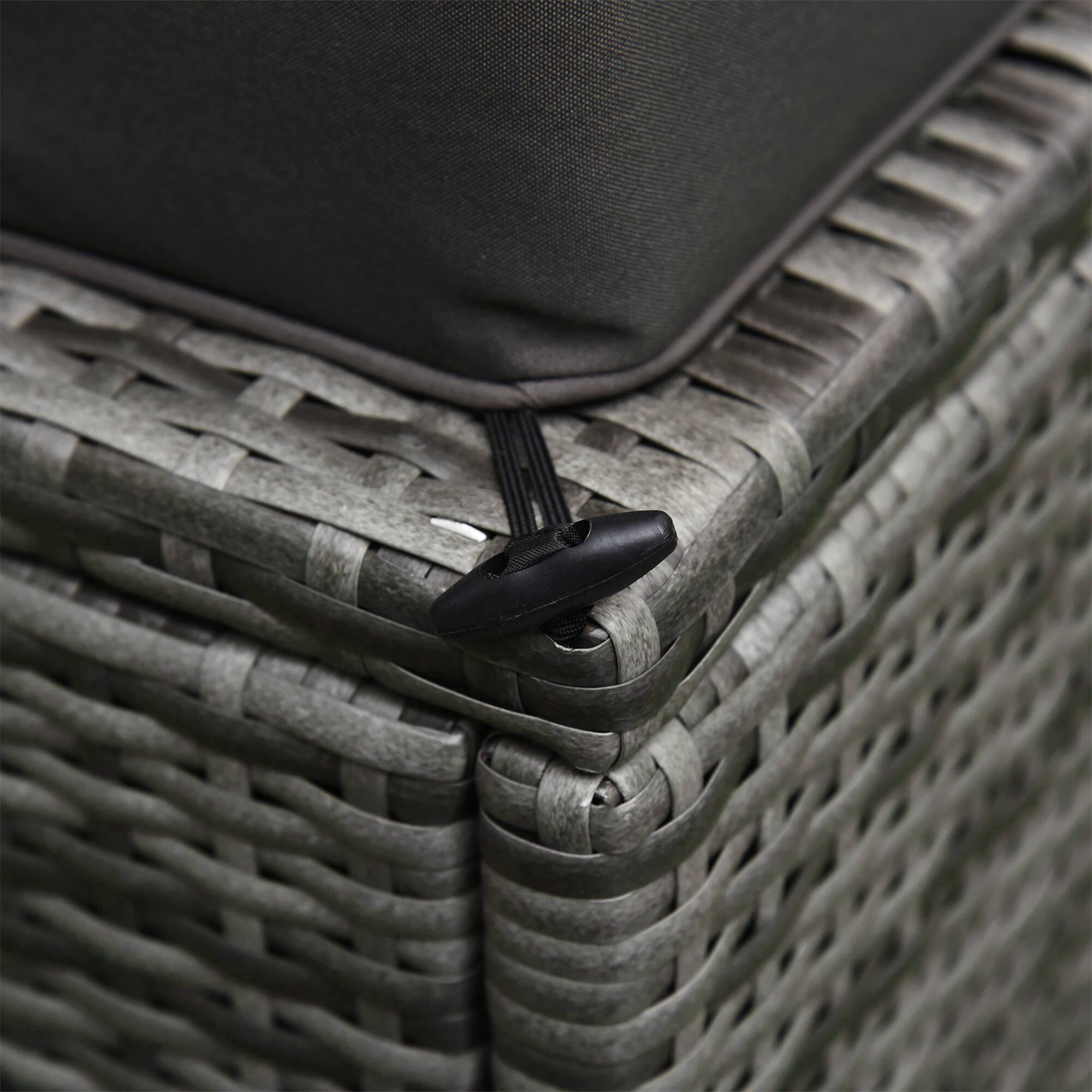 Alt View 7. Outsunny - 6 Piece Patio Furniture Set Outdoor Wicker Conversation Set All Weather PE Rattan Sectional Sofa Set with Ottoman - Mixed Gray, Charcoal.