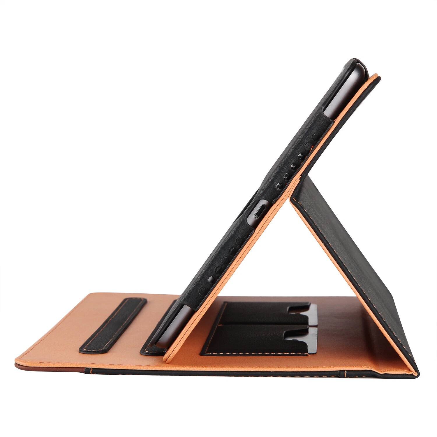 Angle. Stock Preferred - iPad 10.2" Case (8th Gen 2020) Soft Leather Smart Cover with Sleep/Wake - Pink.