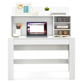Pefilos - 48 Inch Writing Computer Desk with Anti-Tipping Kits & Cable Management Hole- Office Desk, Desks, Working, Writing - White