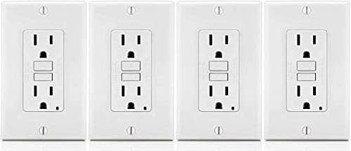 Leviton - GFNT1 Self-Test SmartlockPro Slim GFCI Receptacle, 15-Amp, Four Pack - White