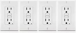 Leviton - GFNT1 Self-Test SmartlockPro Slim GFCI Receptacle, 15-Amp, Four Pack - White