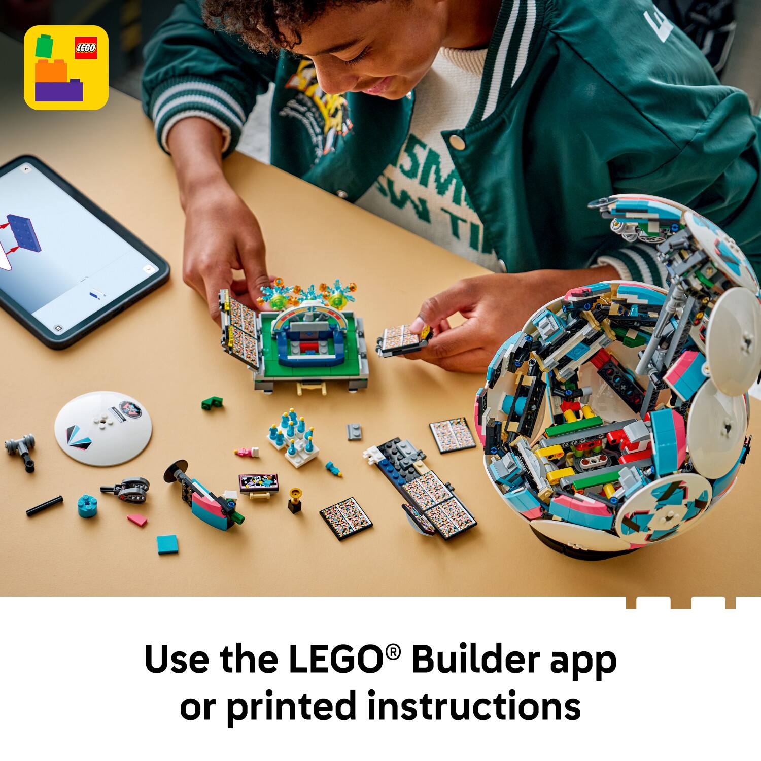 Use the LEGO® Builder app or printed instructions