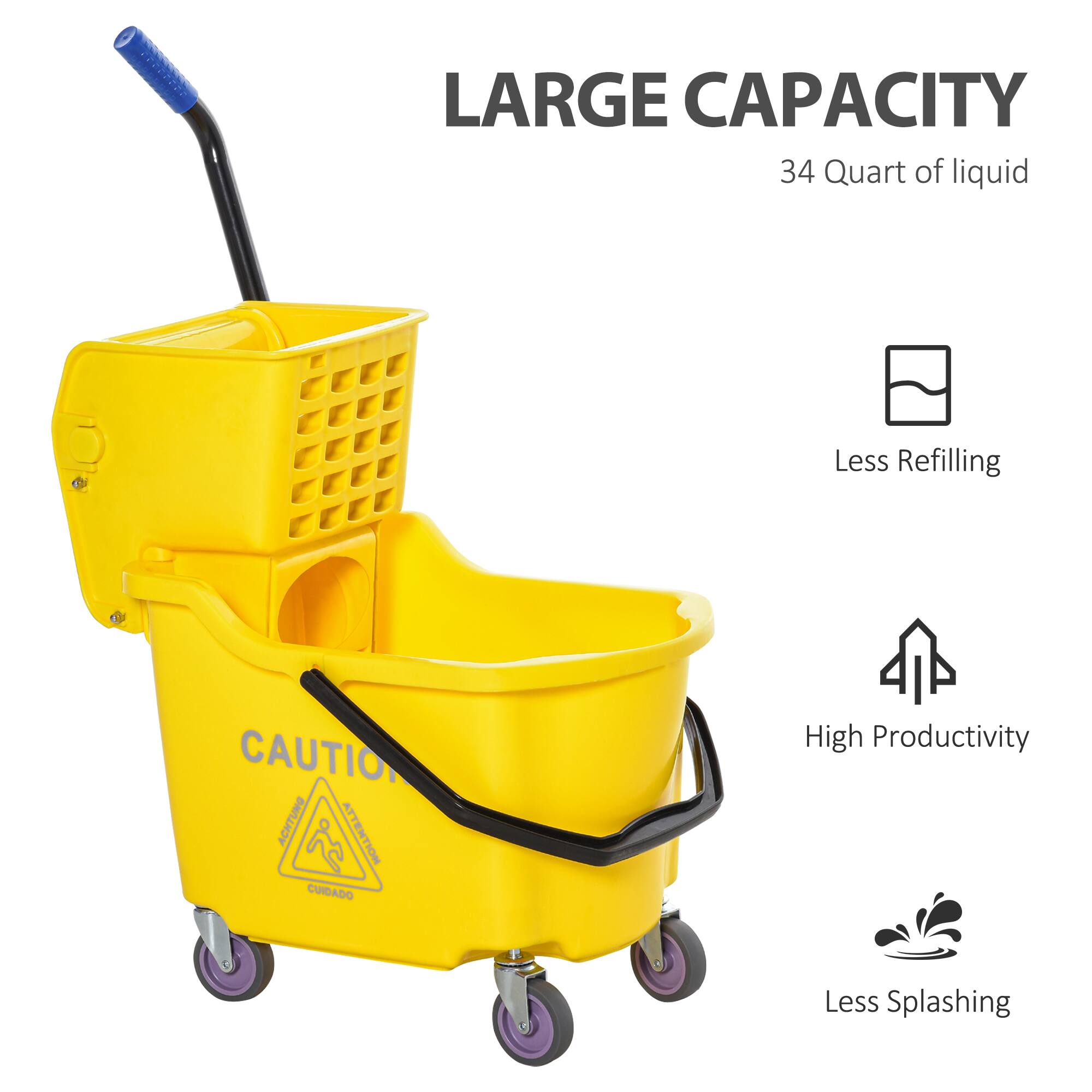 LARGE CAPACITY  
34 Quart of liquid  

Less Refilling  

High Productivity  

Less Splashing  

CAUTION