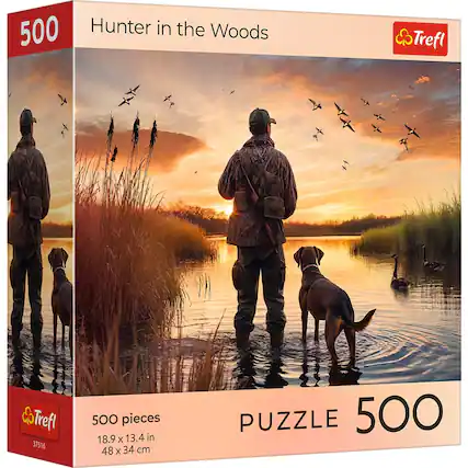 500 Hunter in the Woods
Trefl
37516
500 pieces
18.9 x 13.4 in
48 x 34 cm
PUZZLE
500