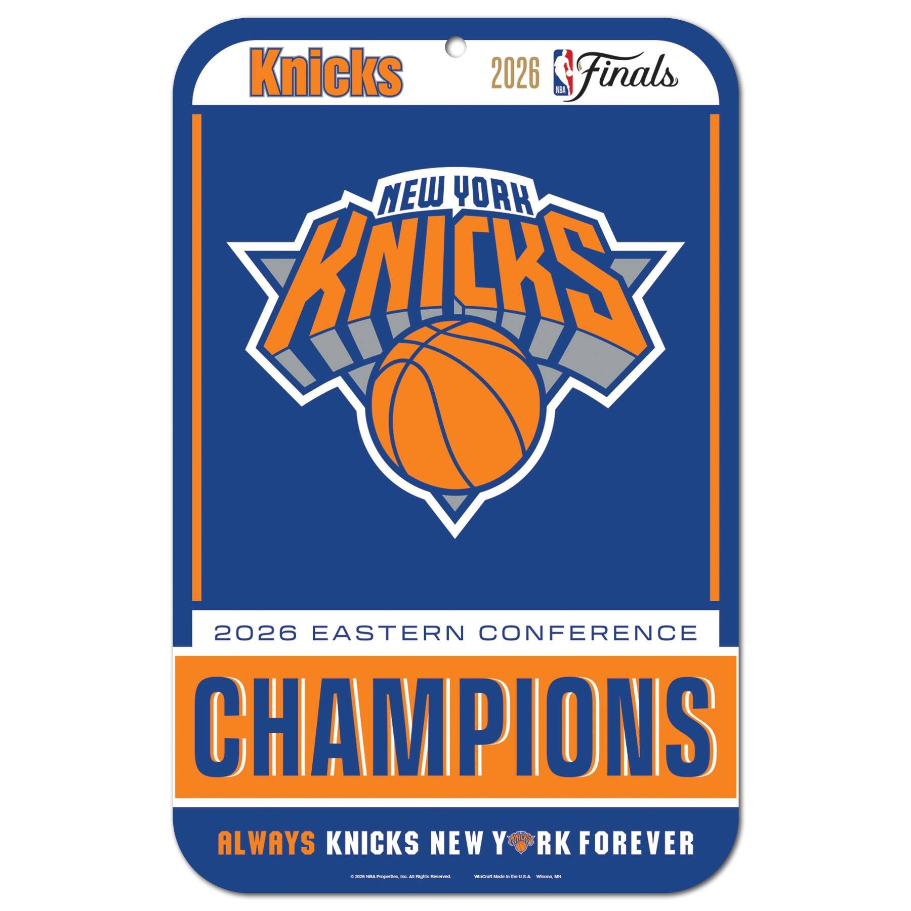 Knicks 2026 Finals  
NEW YORK KNICKS  
2026 EASTERN CONFERENCE CHAMPIONS  
ALWAYS KNICKS NEW YORK FOREVER