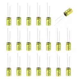 Unique Bargains - 22uF 100V Non-Polarized Electrolytic Capacitor, 8x12mm Aluminum Audio Cap, for DIY Tweeter, 20pcs - Gold