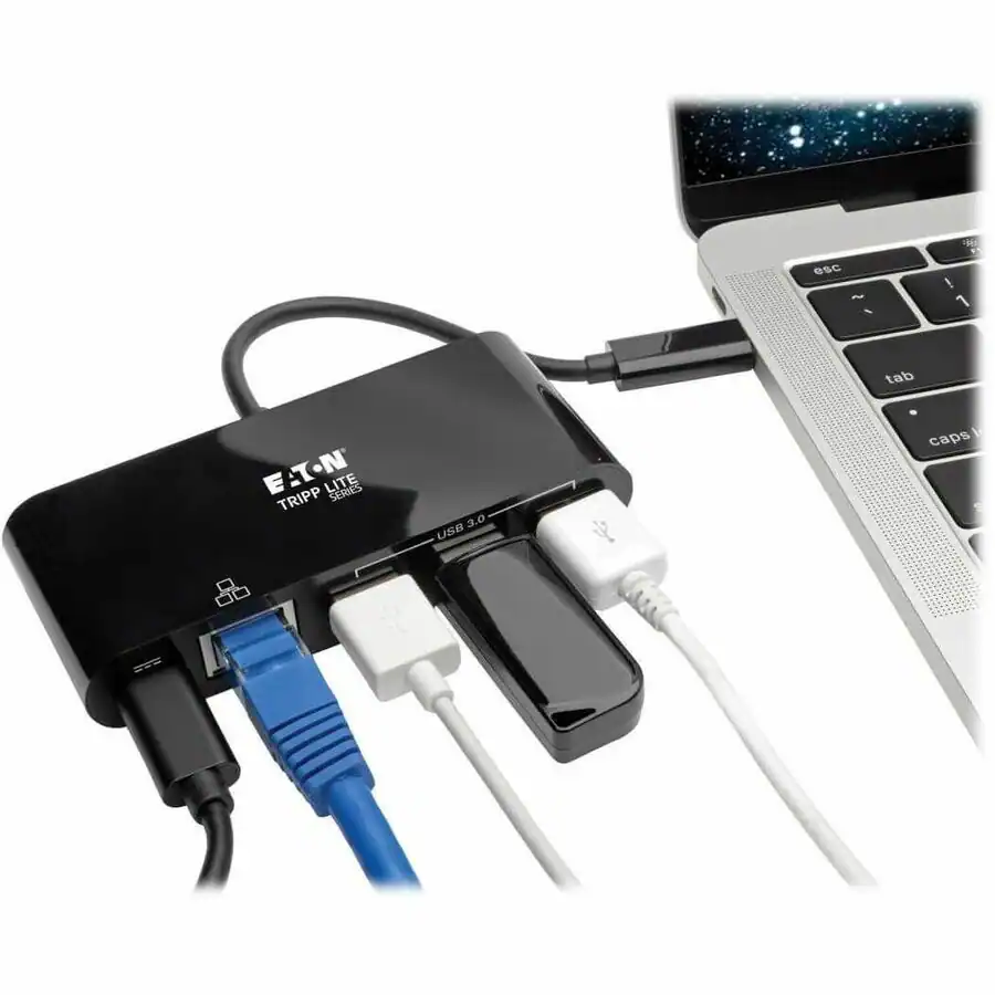 Tripp Lite by Eaton 3 Port USB C Hub with LAN Port and Power Delivery ...