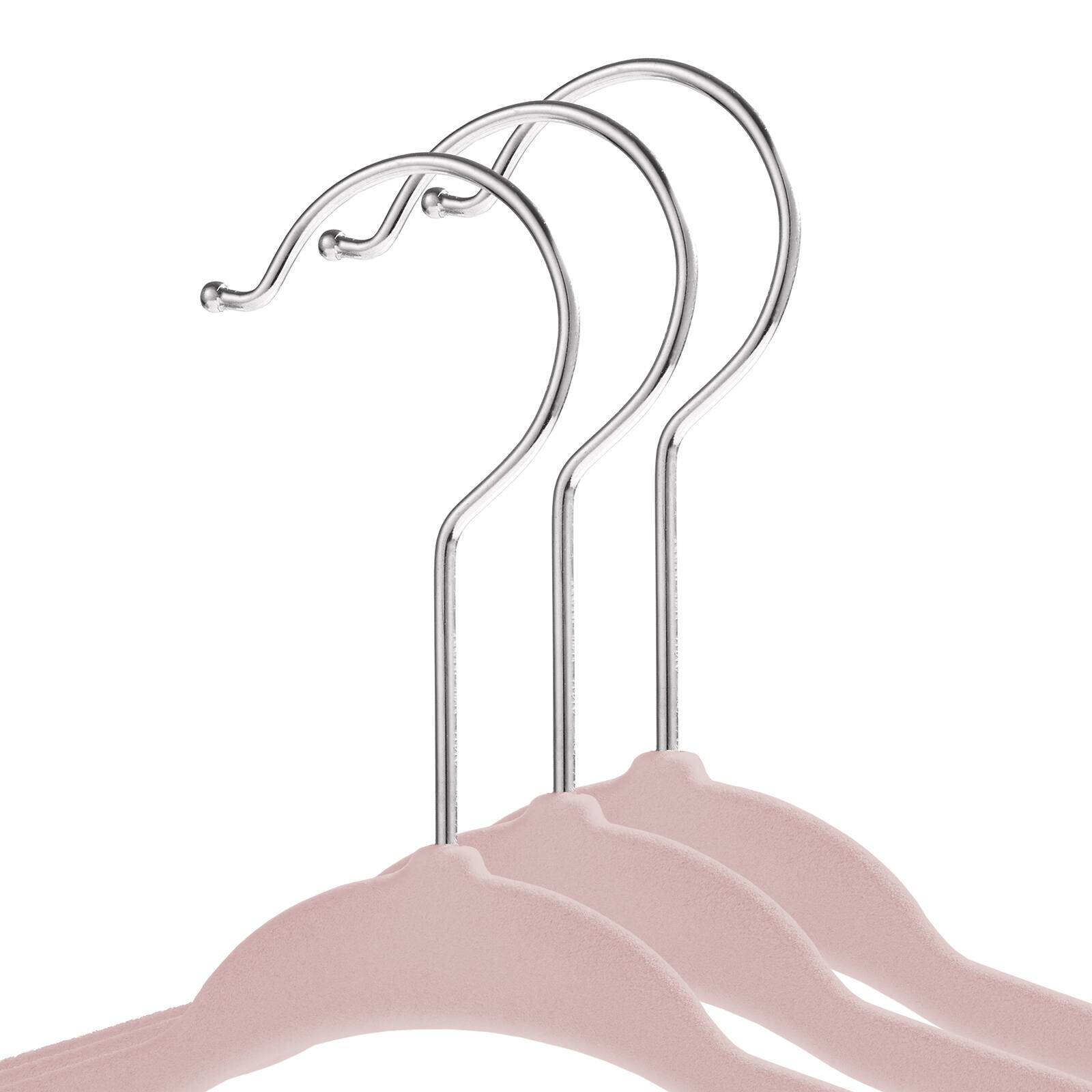 Alt View 1. Casafield - 50 Velvet 11-in Baby Hangers - Light Pink.