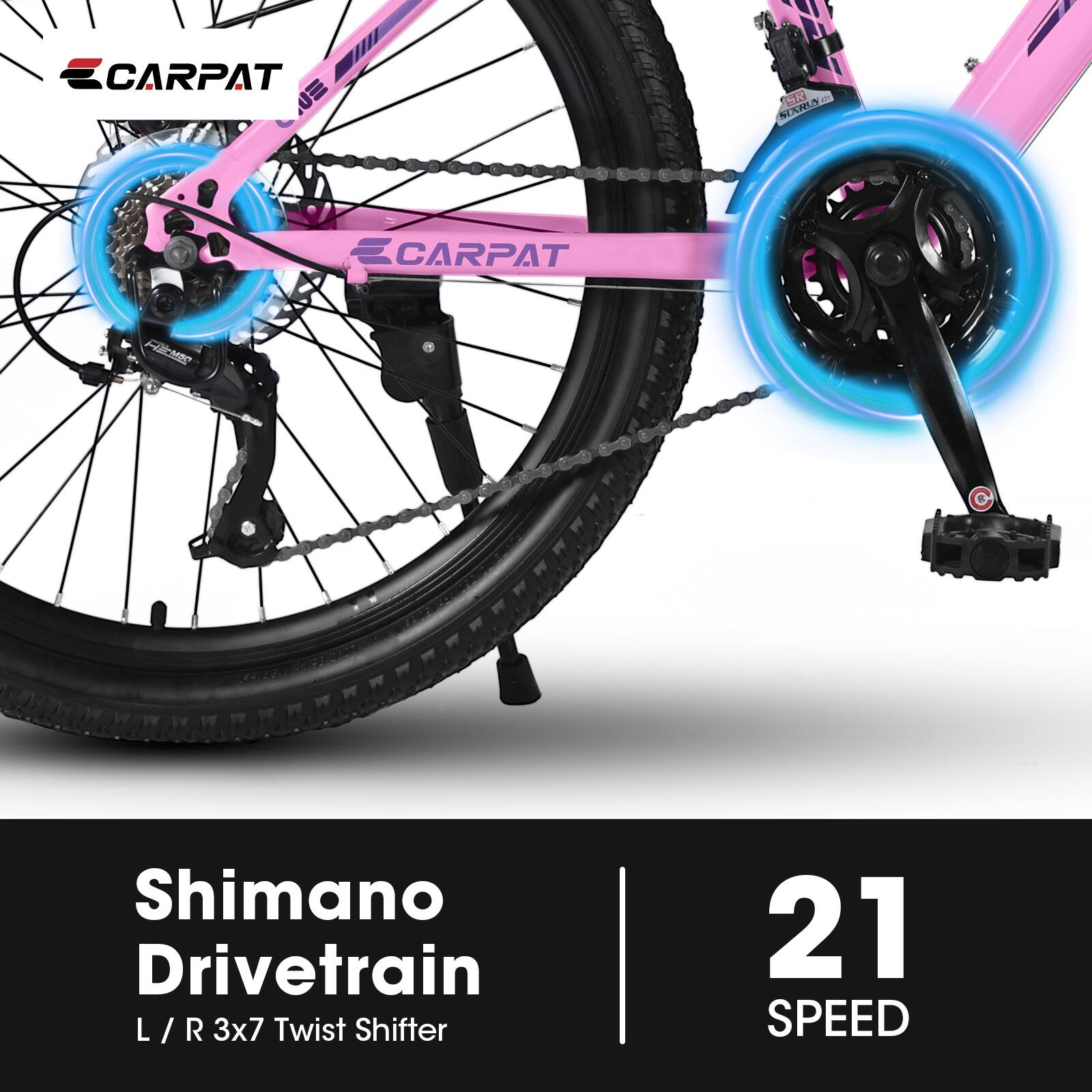 CARPAT MT Shimano Drivetrain L/R 3x7 Twist Shifter 21 SPEED