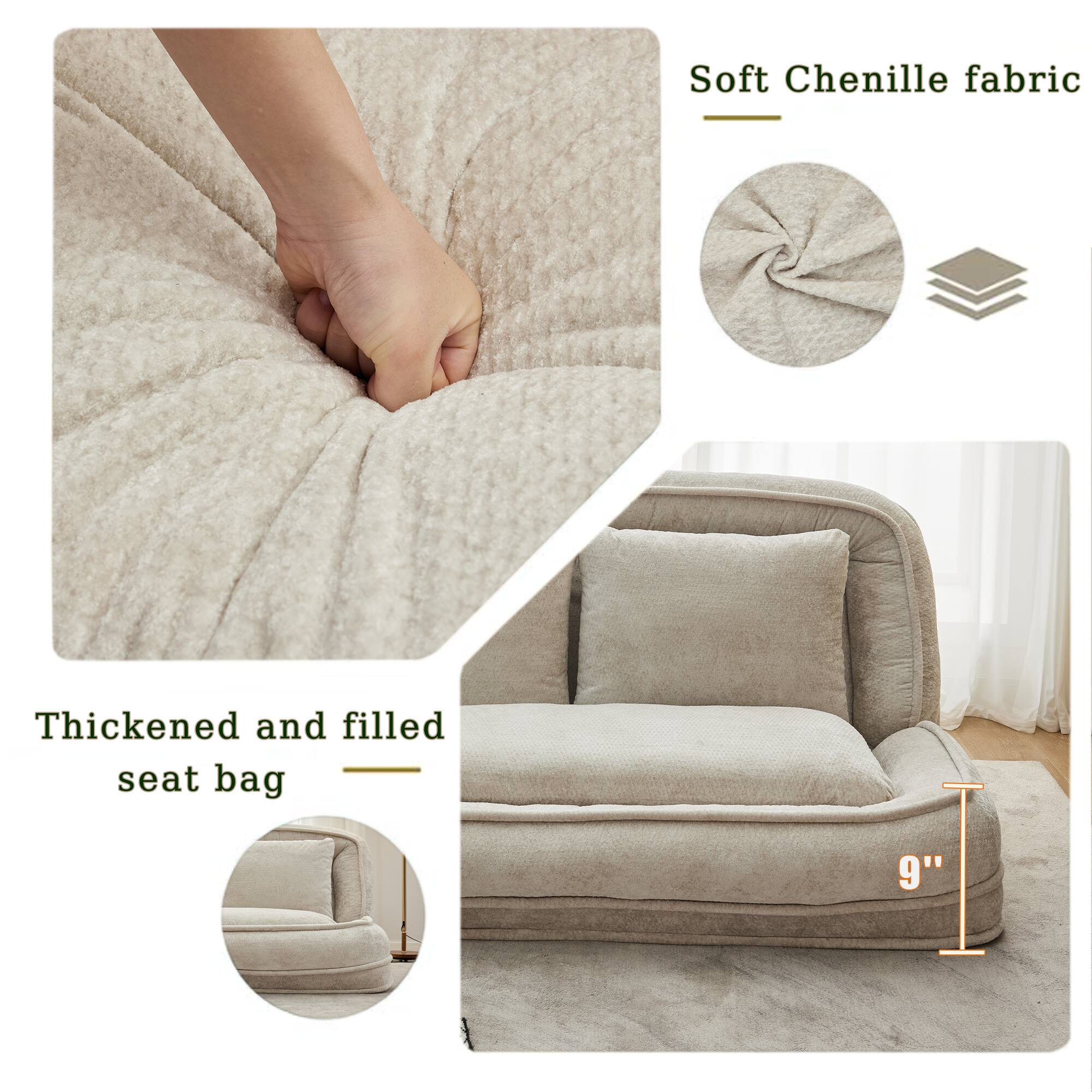 Soft Chenille fabric

Thickened and filled seat bag

9"