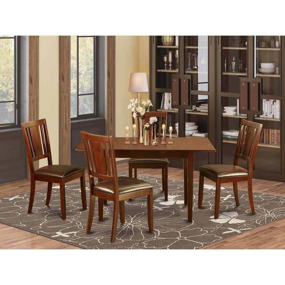 East West Furniture 5 Pc Small dinette set Table with Leaf and 4 ...