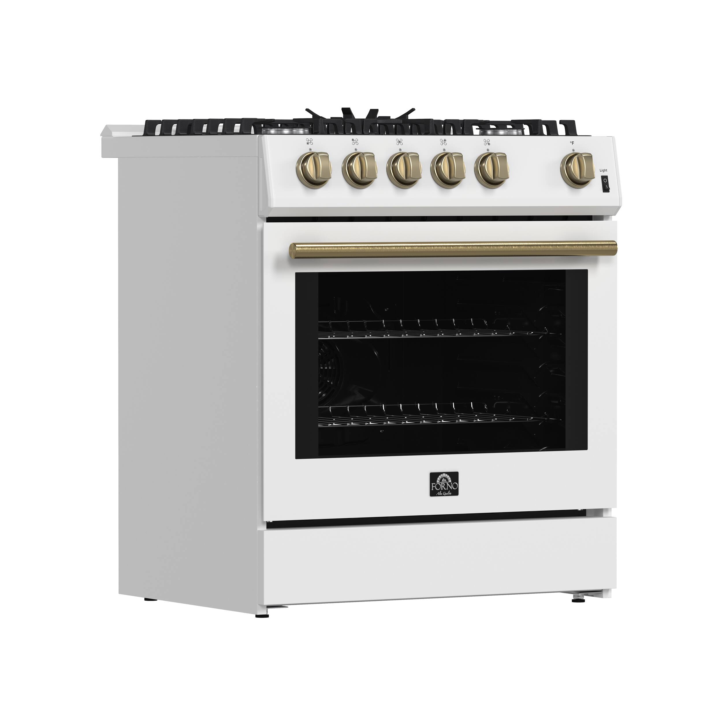 Angle. Forno Appliances - Leonardo 5 Cu. Ft. Freestanding Gas Convection Range with LP Conversion Kit - White.