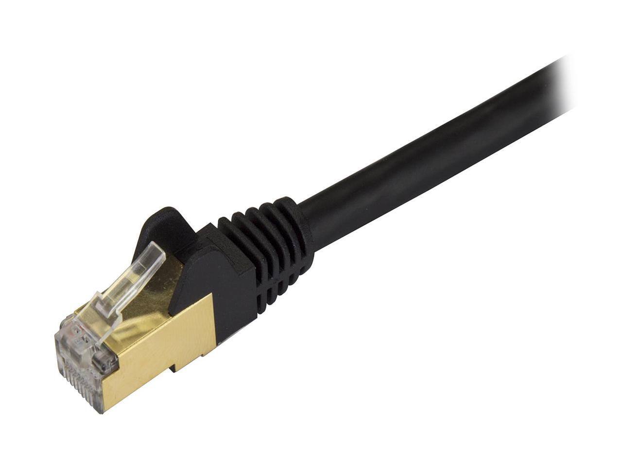 Alt View 1. StarTech.com - StarTech C6ASPAT2BK Cat6a Shielded 2ft Black Ethernet Cable.