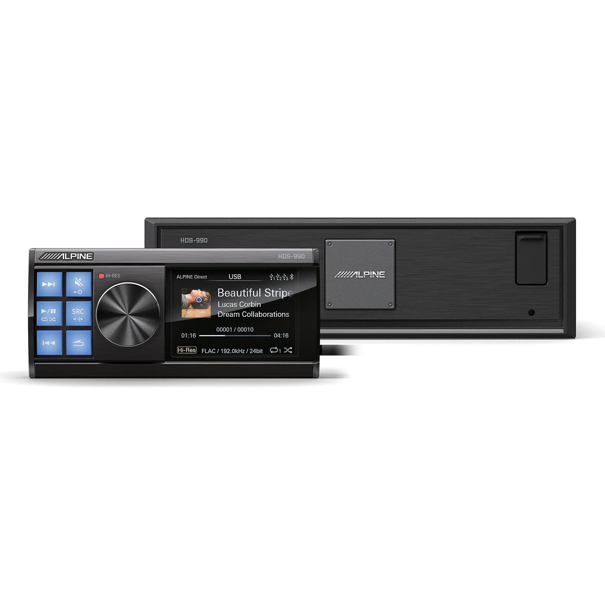 Alpine - HDS-990 Status Series High-Resolution Digital Media Audio Source (Does Not Play Discs) - Black/Gray