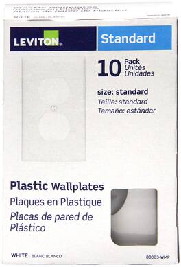 Leviton - 10-Pack 1-Gang Duplex Receptacle Wallplates Model 88003-WMP - White