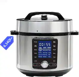 Sweet - 6.34 QT Electric Pressure Cooker, 24-in-1 Stainless Steel Multi-Cooker with Digital Display Brand - Silver