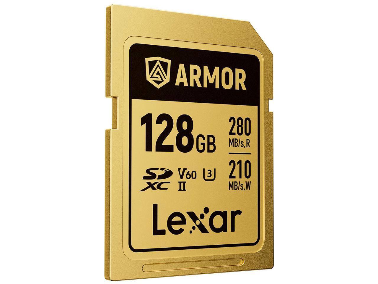 ARMOR 128 GB, 280 MB/s R, 210 MB/s W, SD V60 XC II, Lexar
