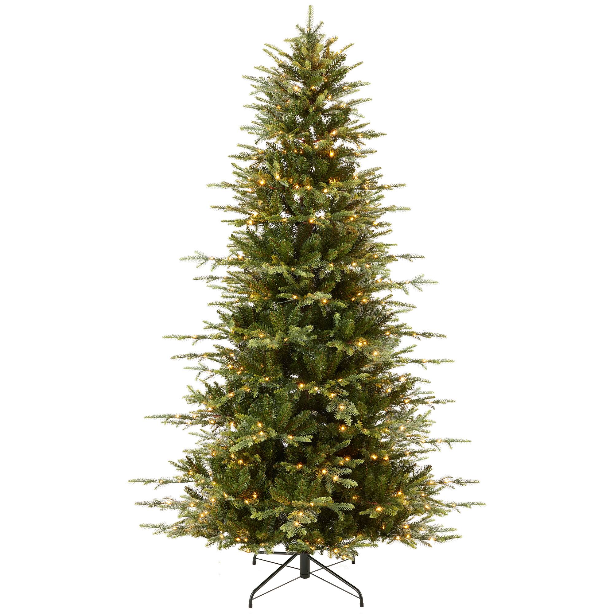 Best Choice Products - 6ft Pre-Lit Artificial Slim Aspen Noble Fir Christmas Tree w/ 1,350 Branch Tips, 300 LED Lights - Green