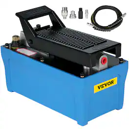 VEVOR - Air Hydraulic Pump 10000 PSI Air Over Hydraulic Pump 1/2 Gal Reservoir Air Treadle Foot Actuated Hydraulic Pump 3/8" NPT - Blue;Black