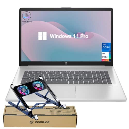 HP - 17.3'' FHD Laptop - Intel Core i7-1355U with 32GB Memory- 1TB SSD - Fingerprint Reader- With PCO Laptop Cooler - Silver