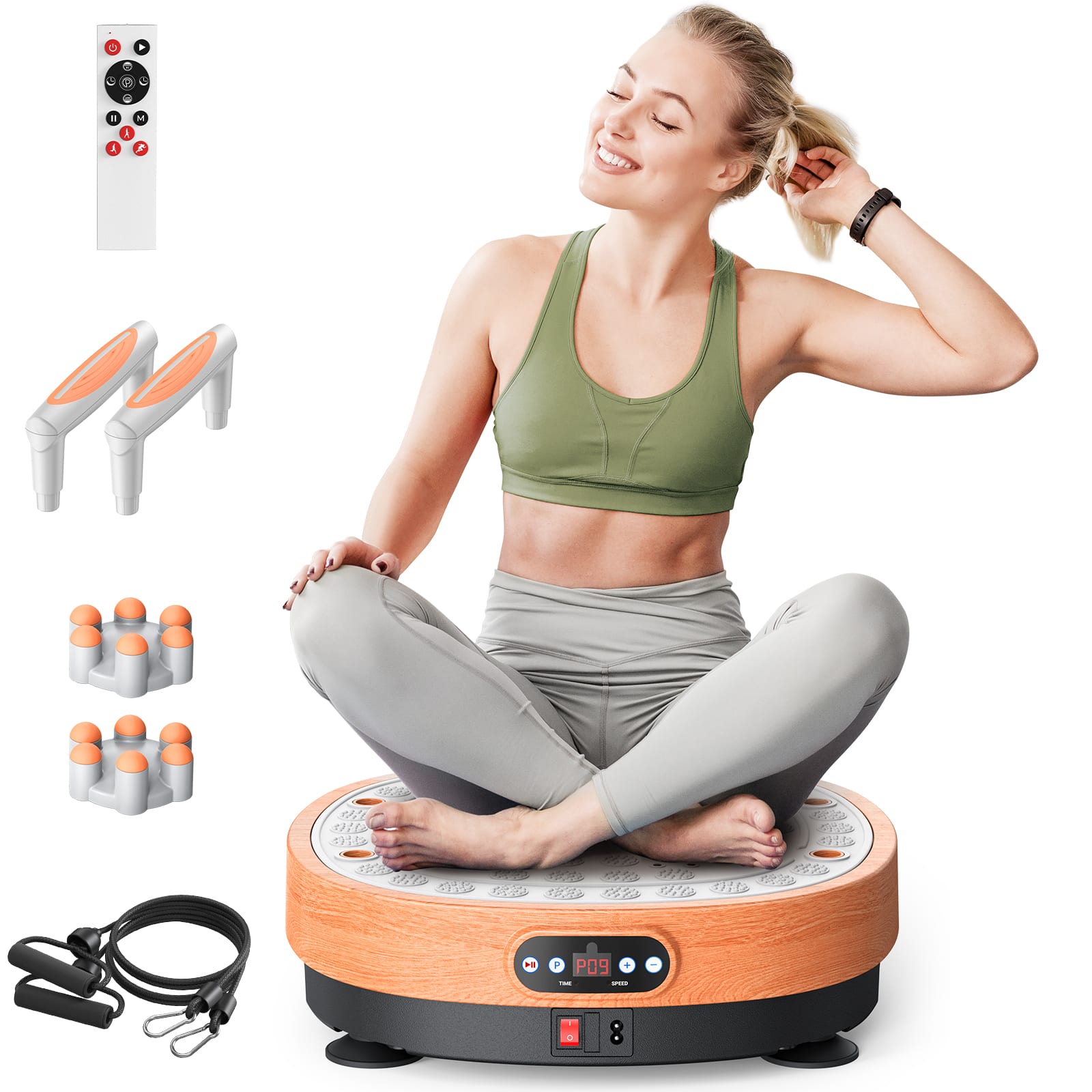 MERACH - Foot Massager Vibration Plate Exercise Machine, Helps Relieves Leg Fatigue - Orange