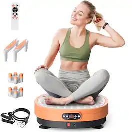 MERACH - Foot Massager Vibration Plate Exercise Machine, Helps Relieves Leg Fatigue - Orange