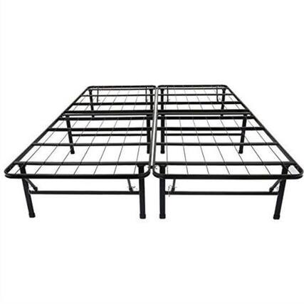 Front. Hivvago - Hivvago Queen size Metal Platform Bed Frame - Black.