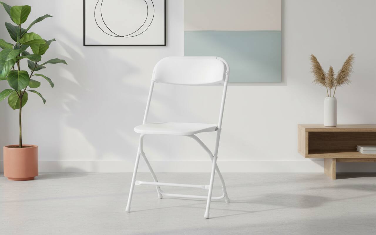 Alt View 6. AOITUN - Folding Chair 10 Pack Plastic Foldable for Daily Use - Perfect for Dorm Rooms - White.